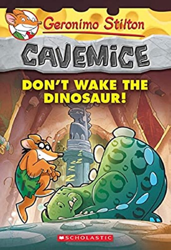 Book cover for "Don't Wake the Dinosaur!" by Elisabetta Dami
