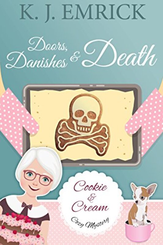 Book cover for "Doors, Danishes and Death" by KJ Emrick