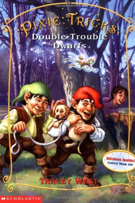 Book cover for "Double Trouble Dwarfs" by Tracey West