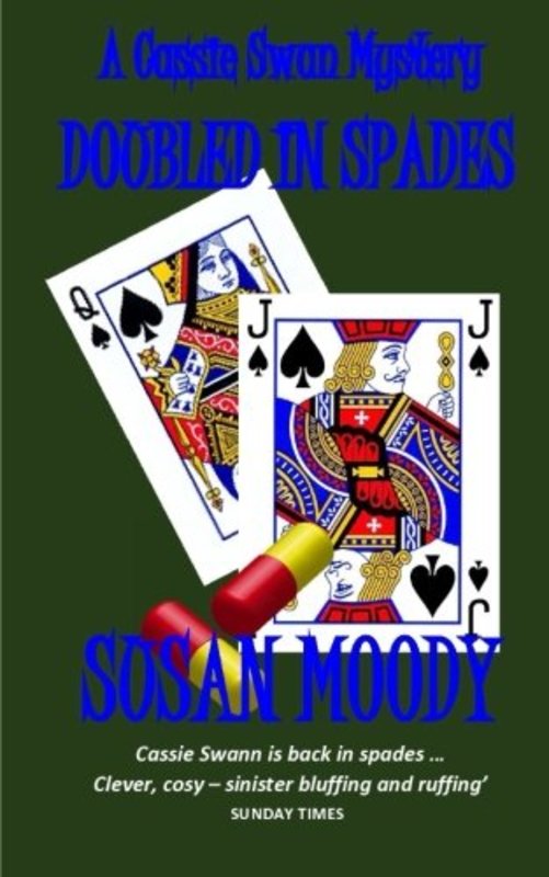 Book cover for "Doubled in Spades" by Susan Moody