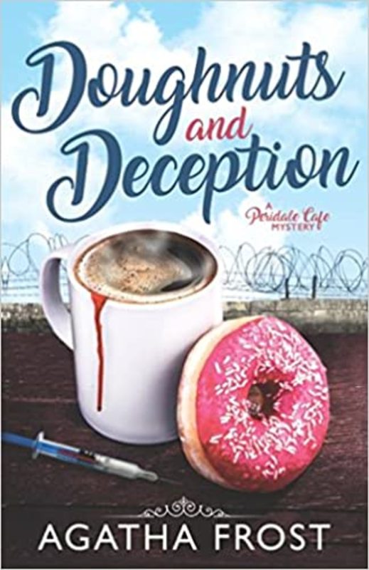 Book cover for "Doughnuts and Deception" by Agatha Frost