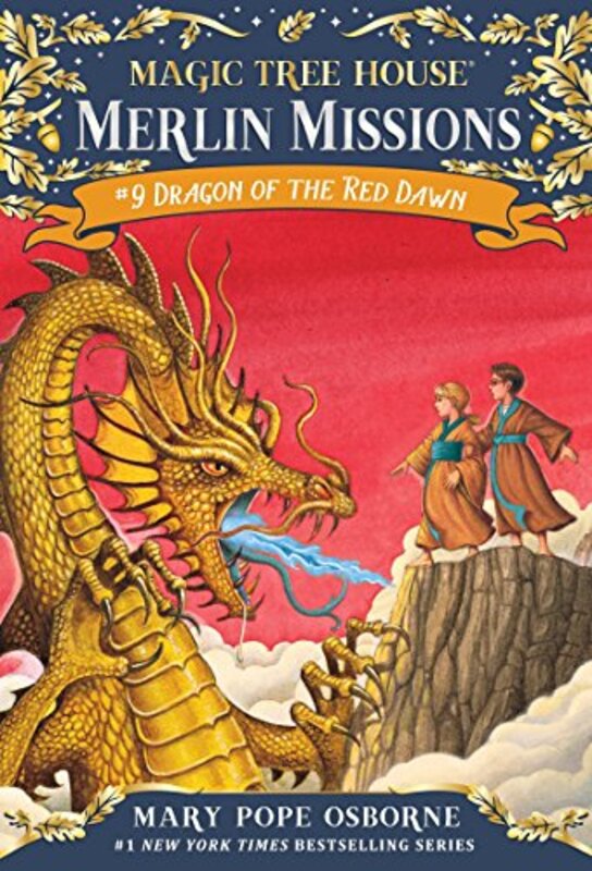 Book cover for "Dragon of the Red Dawn" by Mary Pope Osborne