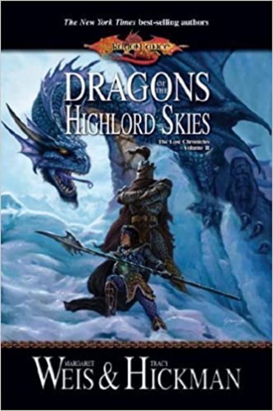 Book cover for "Dragons of the Highlord Skies" by Margaret Weis