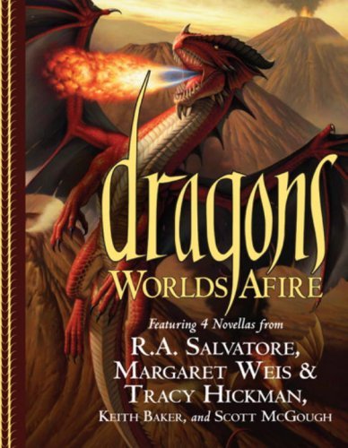 Book cover for "Dragons: Worlds Afire" by RA Salvatore