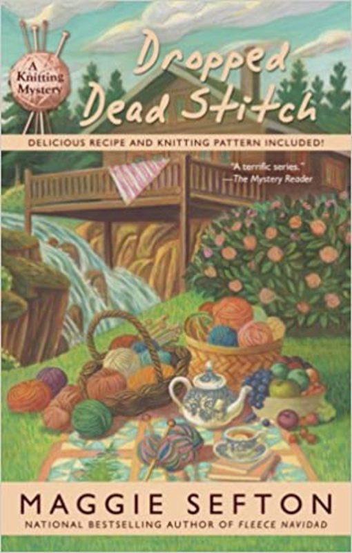 Book cover for "Dropped Dead Stitch" by Maggie Sefton