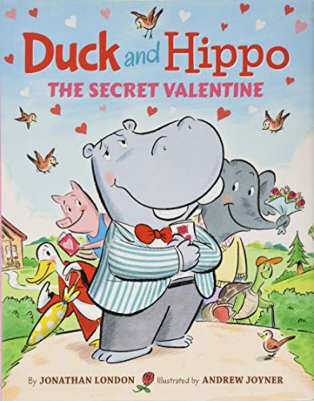Book cover for "Duck and Hippo The Secret Valentine" by Jonathan London