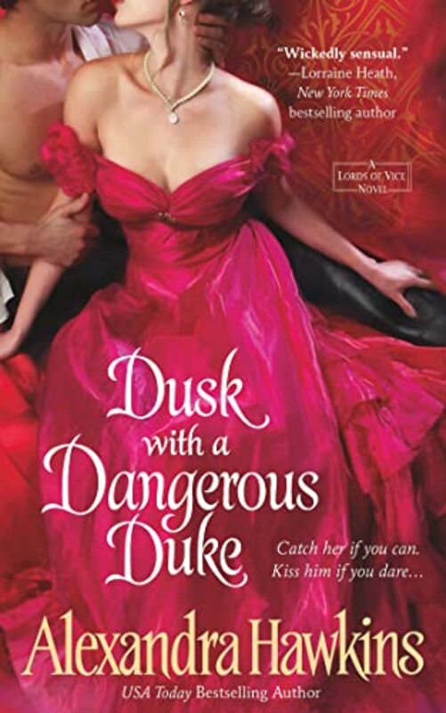 Book cover for "Dusk with a Dangerous Duke" by Alexandra Hawkins