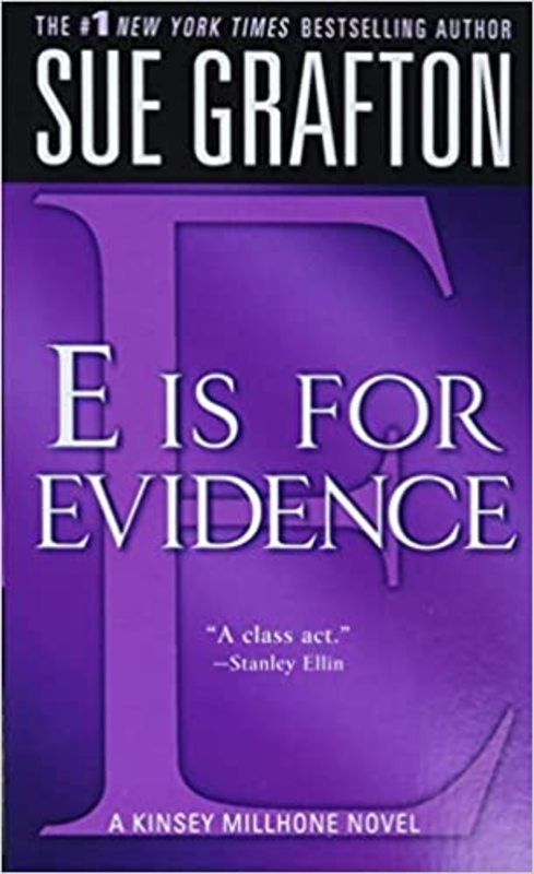 Book cover for "E is for Evidence" by Sue Grafton
