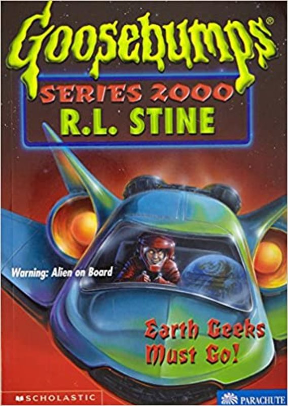 Book cover for "Earth Geeks Must Go!" by R.L. Stine