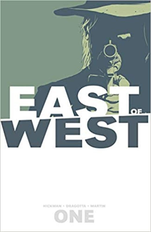 Book cover for "East of West Volume 1" by Jonathan Hickman