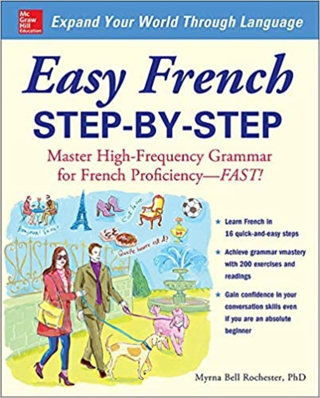 Book cover for "Easy French Step-by-Step" by Myrna Bell Rochester