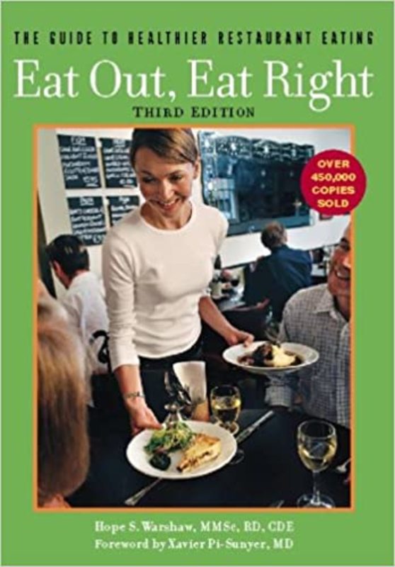 Book cover for "Eat Out, Eat Well" by Hope S. Warshaw R.D.