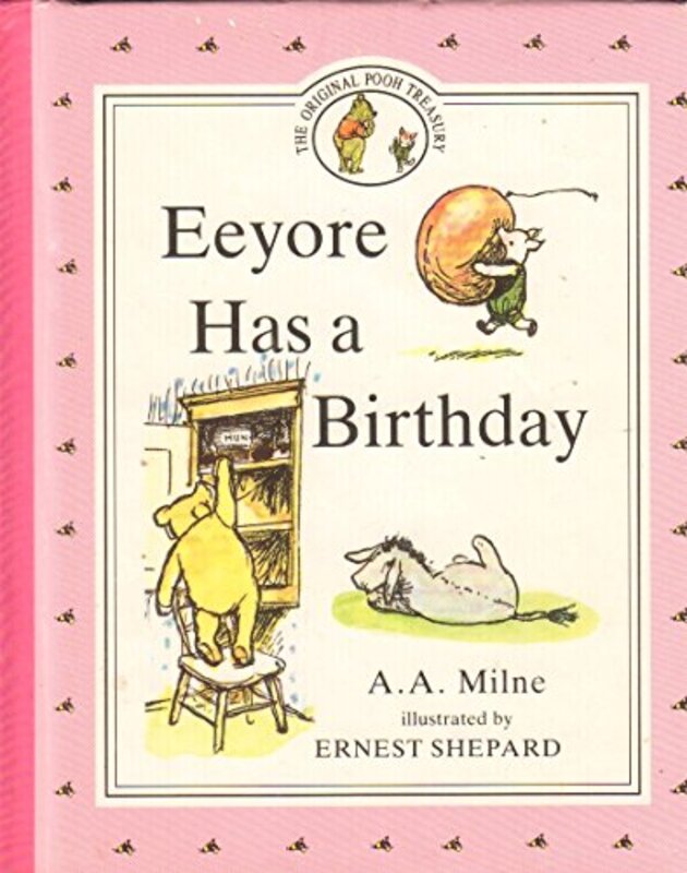 Book cover for "Eeyore Has a Birthday" by AA Milne