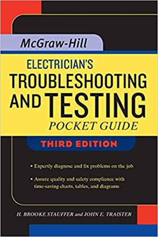 Book cover for "Electrician's Troubleshooting and Testing Pocket Guide" by Brooke Stauffer