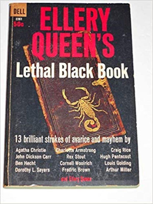 Book cover for "Ellery Queen's Lethal Black Book" by Ellery Queen