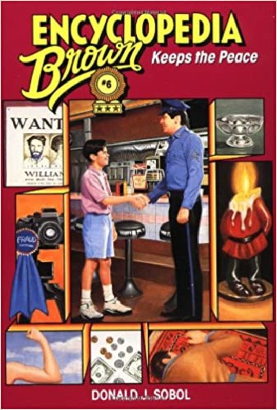 Book cover for "Encyclopedia Brown Keeps the Peace" by Donald J Sobol