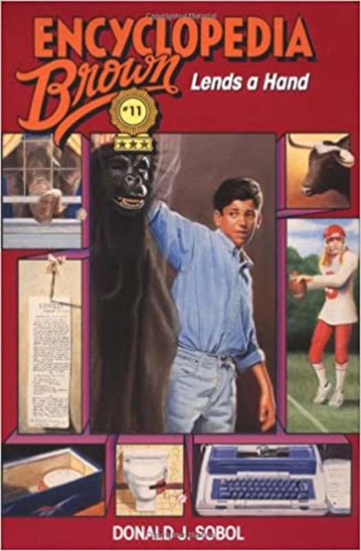 Book cover for "Encyclopedia Brown Lends a Hand" by Donald J Sobol