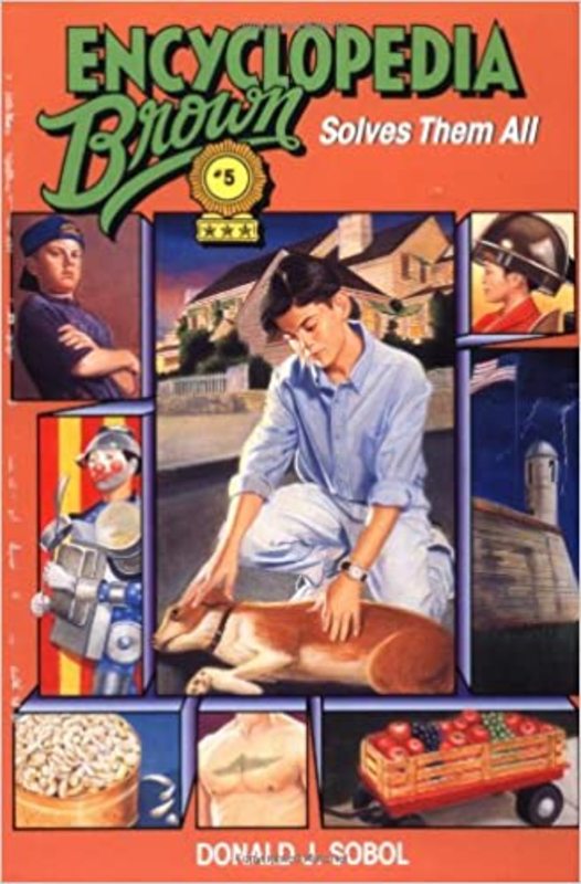 Book cover for "Encyclopedia Brown Solves Them All" by Donald J Sobol