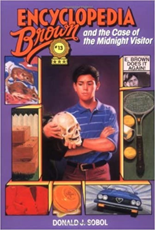 Book cover for "Encyclopedia Brown and the Case of the Midnight Visitor" by Donald J Sobol