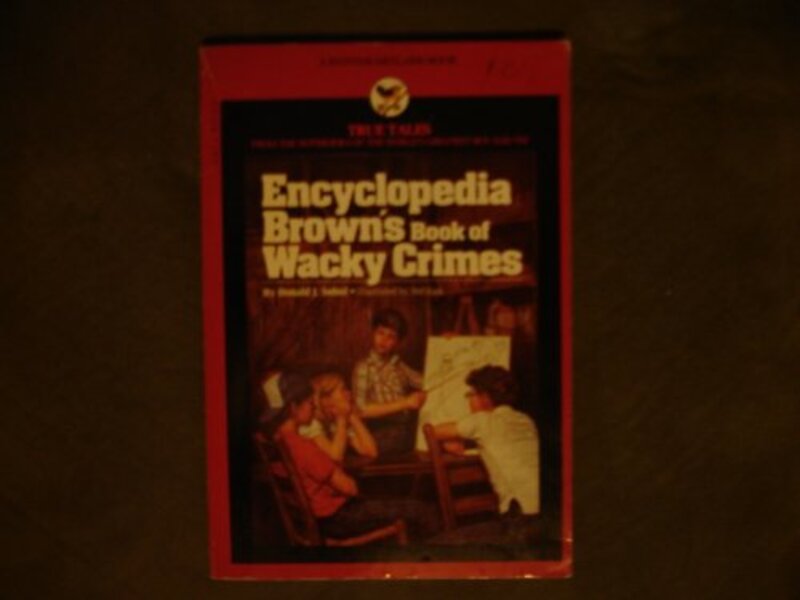 Book cover for "Encyclopedia Brown's Book of Wacky Crimes" by Donald J Sobol