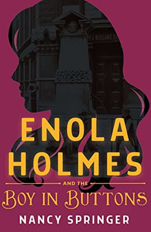 Book cover for "Enola Holmes and the Boy in Buttons" by Nancy Connor Springer