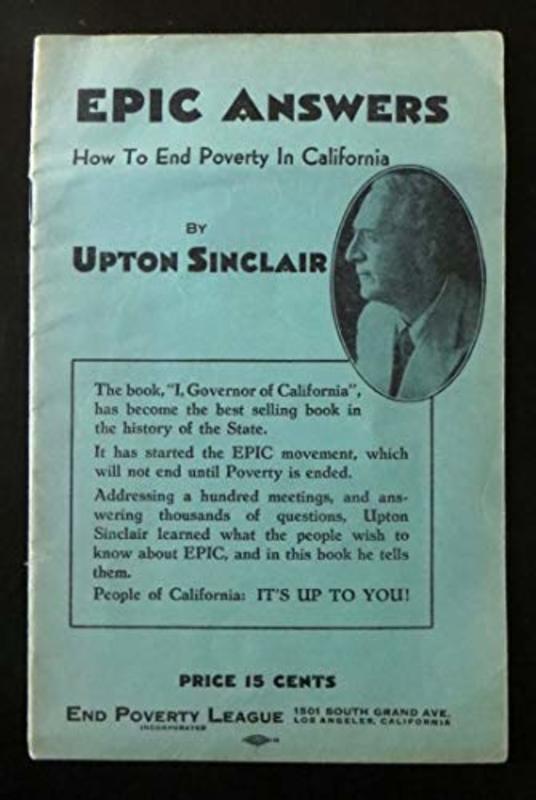 Book cover for "Epic Answers" by Upton Sinclair