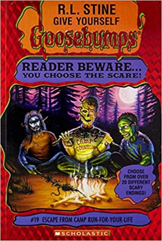 Book cover for "Escape from Camp Run-For-Your-Life" by R.L. Stine