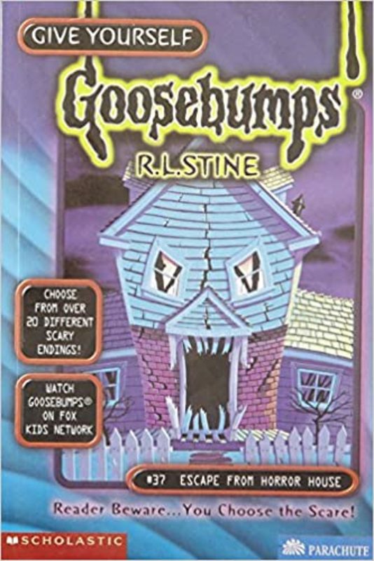 Book cover for "Escape from Horror House" by R.L. Stine