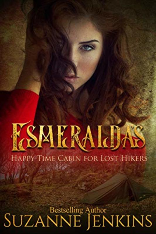 Book cover for "Esmeralda's Happy-Time Cabin for Lost Hikers" by Suzanne Jenkins