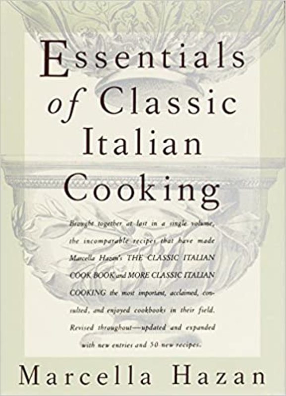 Book cover for "Essentials of Classic Italian Cooking" by Marcella Hazan