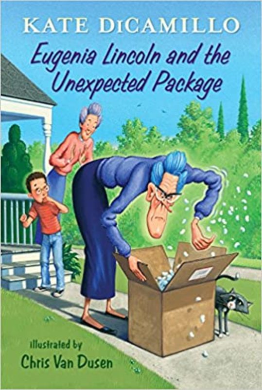 Book cover for "Eugenia Lincoln and the Unexpected Package" by Kate DiCamillo