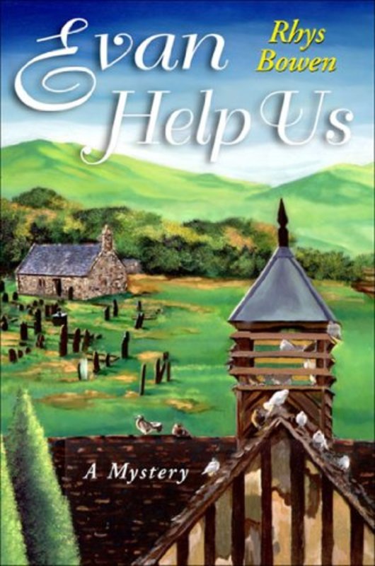 Book cover for "Evan Help Us" by Rhys Bowen