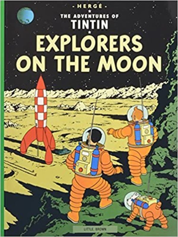 Book cover for "Explorers on the Moon" by Hergé