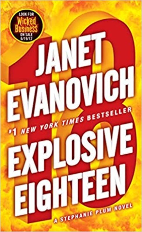 Book cover for "Explosive Eighteen" by Janet Evanovich