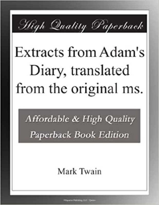 Book cover for "Extracts from Adam's Diary"