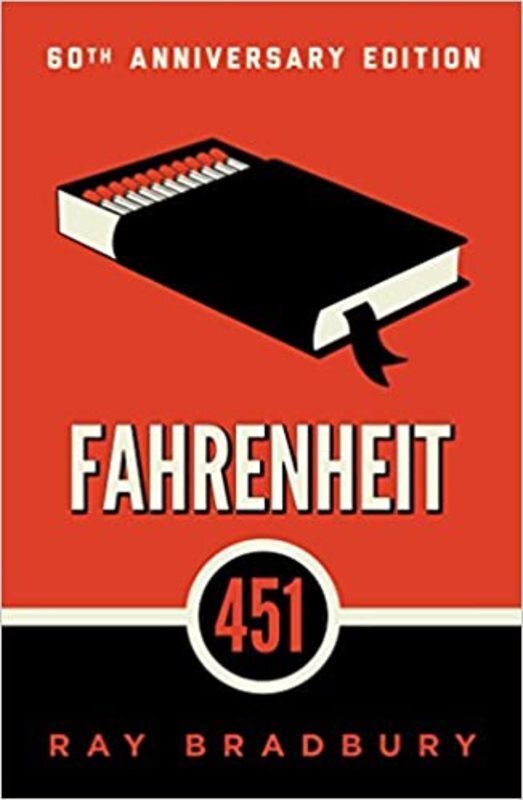 Book cover for "Fahrenheit 451" by Ray Bradbury
