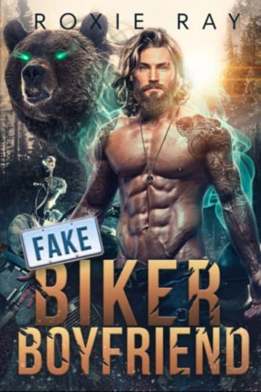 Book cover for "Fake Biker Boyfriend" by Roxie Ray