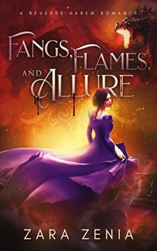 Book cover for "Fangs, Flames, and Allure" by Zara Zenia
