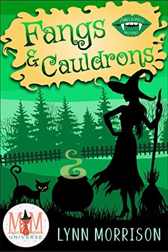 Book cover for "Fangs and Cauldrons" by Lynn Morrison