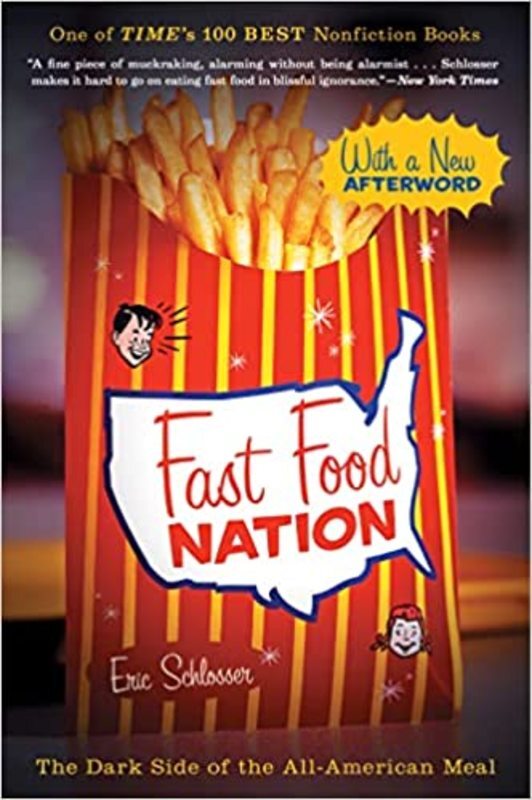 Book cover for "Fast Food Nation" by Eric Schlosser