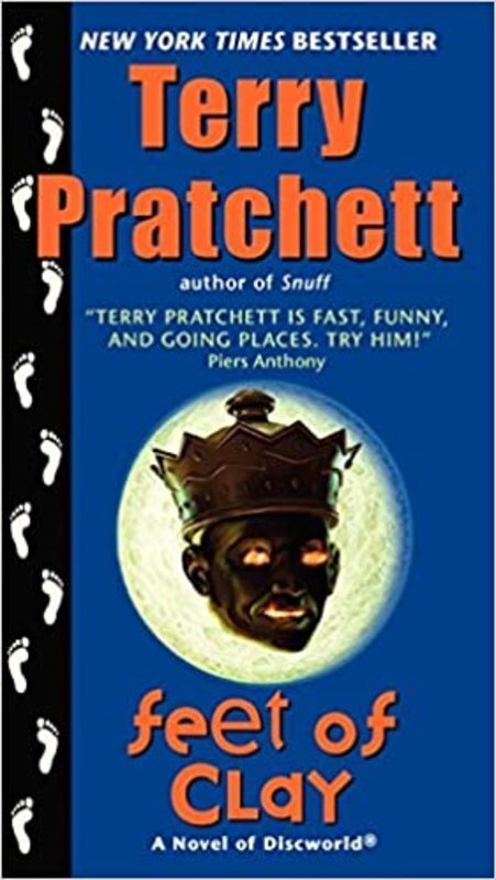 Book cover for "Feet of Clay" by Terry Pratchett