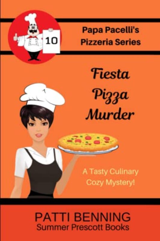 Book cover for "Fiesta Pizza Murder" by Patti Benning
