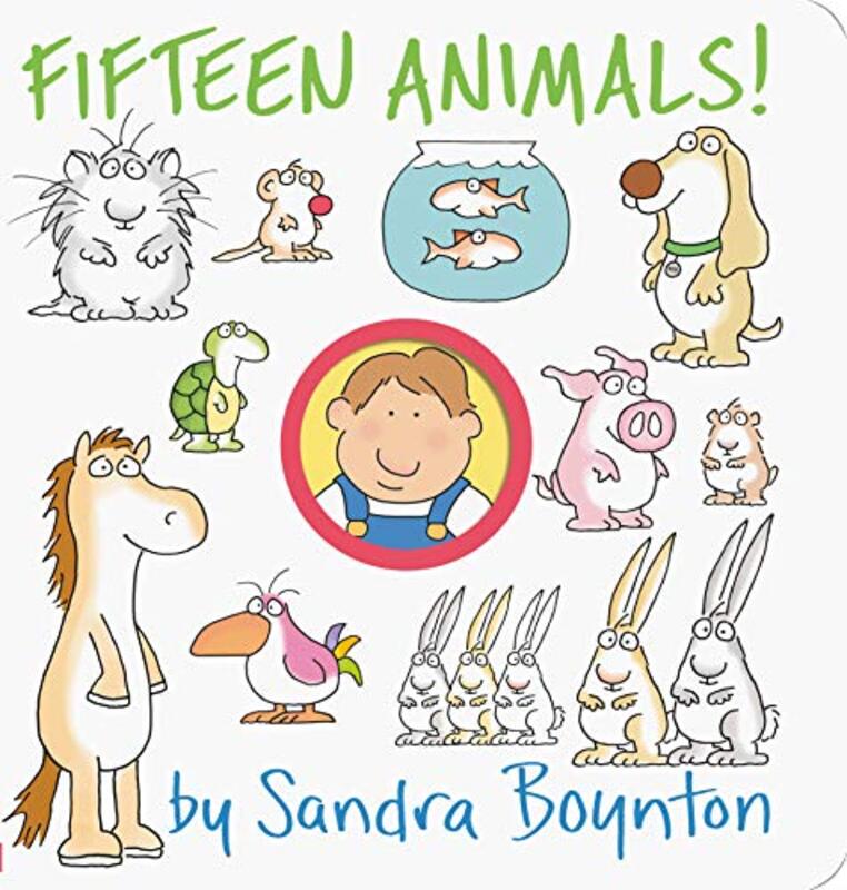 Book cover for "Fifteen Animals!" by Sandra Boynton