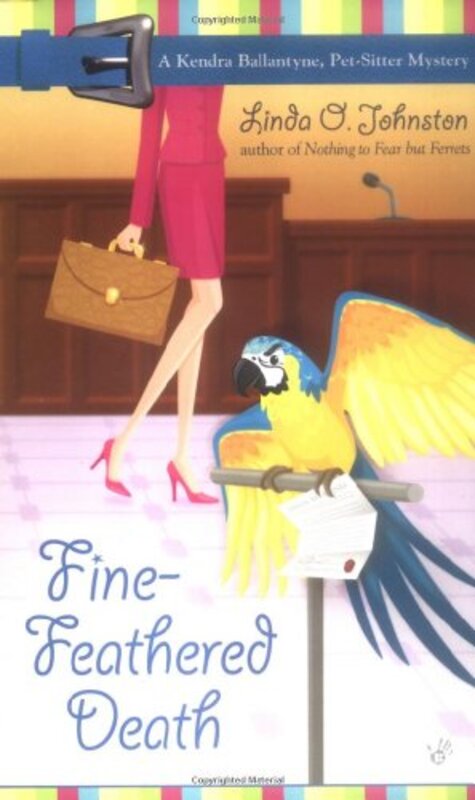 Book cover for "Fine-Feathered Death" by Linda O Johnston