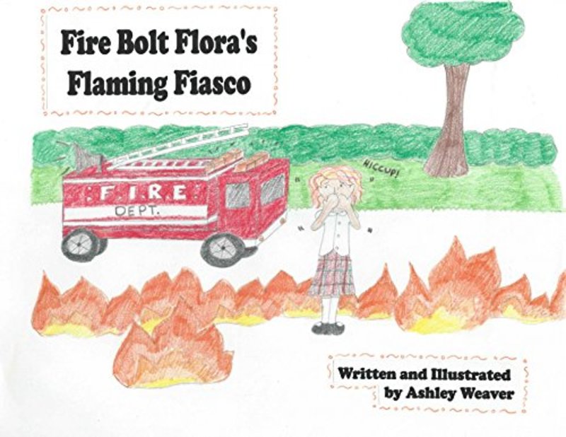 Book cover for "Fire Bolt Flora's Flaming Fiasco" by Ashley Weaver