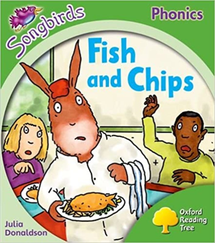 Book cover for "Fish and Chips" by Julia Donaldson