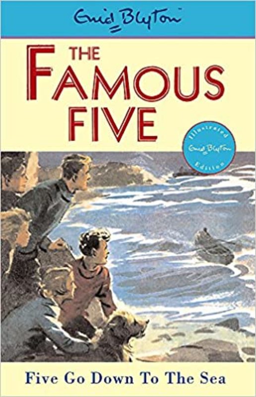Book cover for "Five Go Down to the Sea" by Enid Blyton