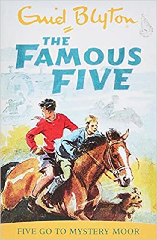 Book cover for "Five Go to Mystery Moor" by Enid Blyton