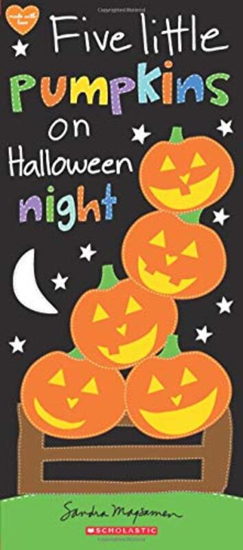 Book cover for "Five Little Pumpkins on Halloween Night" by Sandra Magsamen