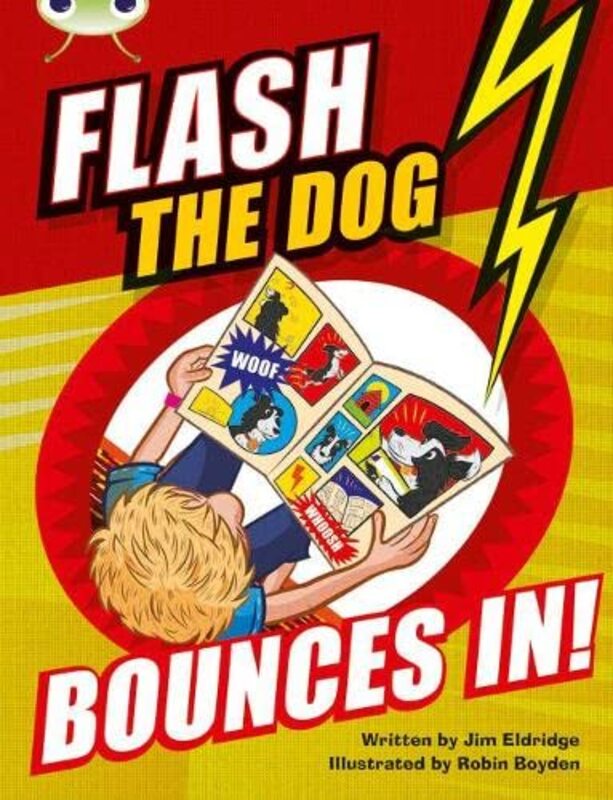 Book cover for "Flash the Dog Bounces In!" by Jim Eldridge
